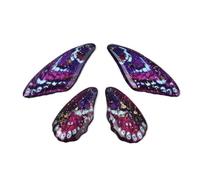 DanLingJewelry 10Set Resin Wing Shape Charms with Gold Foil Colourful Butterfly Wings Pendants for DIY Earrings Necklace Jewellery Making