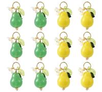 DanLingJewelry 12Pcs Handmade Pear Lampwork Pendants for Jewellery Making