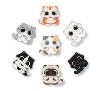 DanLingJewelry 14Pcs Mixed Styles Acrylic Cat Brooch Set Lovely Animal Pet Lapel Pins Badges for Clothes Bags Backpacks Decoration Jewellery Gifts
