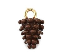 DanLingJewelry 15Pcs Brown Enamel Pine Cone Charms Autumn Forest Plant Pendants Mini Squirrel Food Charms for DIY Necklace Earring Key Chain Jewellery Making