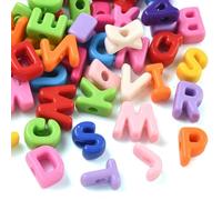 DanLingJewelry 160Pcs Random Large Hole European Acrylic Letter Beads Colourful A-Z Chunky Beads for Jewellery Bracelet Keychain Making