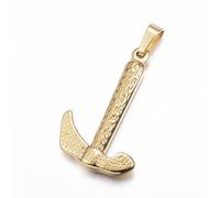 DanLingJewelry 1Pcs Golden Color Big Hammer Tool Charm Stainless Steel Charm Pendant for DIY Necklace Jewelry Making