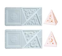 DanLingJewelry 2 Styles Egyptian Theme Pyramid Candle Holder Resin Casting Silicone Moulds for DIY Resin Art Crafts Making Home Decorative Ornaments