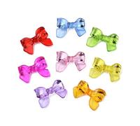 DanLingJewelry 200Pcs Random Acrylic Bow Knot Tie Beads - Colorful Transparent Bow Beads for Bracelet Necklace Jewellery Making