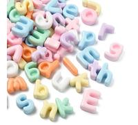 DanLingJewelry 200Pcs Random Alphabet No Hole Beads Colorful A-Z Alphabet Letter Flatback Charms for Jewelry Making Hair Clip Phone Case