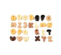 DanLingJewelry 200Pcs Random Brown Letter Resin Cabochons Flatback Initial Alphabet No Hole Beads for DIY Craft Scrapbooking