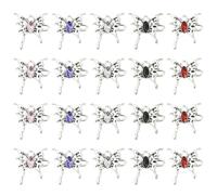 DanLingJewelry 20Pcs 5 Colours Rhinestone Butterfly Charms Pendants Gothic Antique Silver Insect Animal Charms for DIY Jewellery Necklace Making