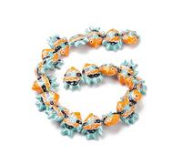 DanLingJewelry 20Pcs Handmade Animal Porcelain Beads Turquoise Color Ceramic Fish Printed Beads for DIY Bracelet Necklace Earring Jewelry Making