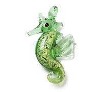 DanLingJewelry 20Pcs Handmade Lampwork Green Seahorse Pendants Ocean Life Sea Horse Glass Charms for DIY Necklaces Jewelry Making