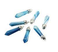 DanLingJewelry 20Pcs Natural Agate Bullet Shape Pointed Pendants Crystal Healing Chakra Gemstone Charms for DIY Jewellery Making Crafts