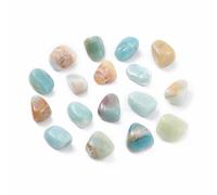 DanLingJewelry 20Pcs Natural Flower Amazonite Beads Undrilled Irregular Polished Tumbled Stones Bulk Crystals Gemstones Vase Filler Decorative Stones