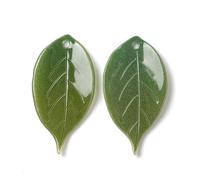 DanLingJewelry 20Pcs Opaque Resin Green Leaf Charm Spring Theme Tree Leaves Charms for Necklace Bracelets DIY Jewellery Making