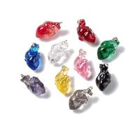 DanLingJewelry 20Pcs Random Color Anatomical Heart Charms Resin 3D Human Organ Heart Shape Gothic Halloween Charms for Jewelry Making Crafting