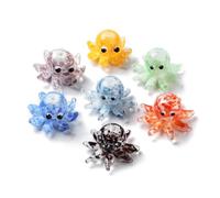 DanLingJewelry 20Pcs Random Octopus Lampwork Beads Handmade Bumpy Enamel Glass Sea Ocean Animal Beads for DIY Jewellery Making