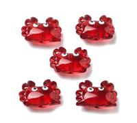 DanLingJewelry 20Pcs Red Small Bumpy Enamel Crab Glass Beads Handmade Lampwork Animal Beads for Jewelry Making Necklaces Bracelets