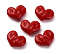 DanLingJewelry 20Pcs Solid Red Heart Beads Acrylic Valentine Love Heart Shaped Beads for Bracelet Necklace Keychain Jewelry Making