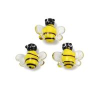 DanLingJewelry 20Pcs Yellow Handmade Lampwork Bees Beads Small Honeybee Animal Insect Glass Beads for Bracelet Earring Necklace Jewelry