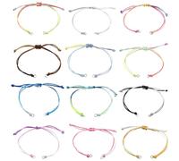 DanLingJewelry 24Pcs 12 Colours Adjustable Nylon Cord Bracelets Slider Extender Bracelets with Jump Ring for Jewellery Making DIY Findings 10.63 inch