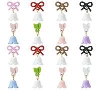 DanLingJewelry 24Pcs 8 Colors Mini Bowknot Dangle Lily of The Valley Flower Nail Art Charms Accessories for DIY Craft Nail Art Decor Supplies