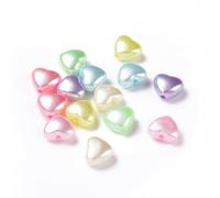DanLingJewelry 2600Pcs Random Colour Imitation Pearl Heart Shape Acrylic Beads Tiny Elegant Heart Beads for Jewellery Making Bracelets Necklaces