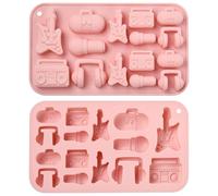 DanLingJewelry 2Pcs Music Silicone Moulds Musical Instrument Guitar Audio Microphone Chocolate Moulds for Baking Jelly Candy Cake Decor
