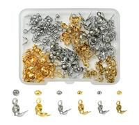 DanLingJewelry 300Pcs Random Golden Silver Colour Stainless Steel Bead Tips Knot Covers End Caps & Metal Spacer Beads for Bracelets Necklaces Jewellery Making Supplies
