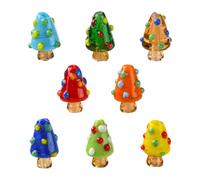 DanLingJewelry 40Pcs 8 Colors Mushroom Glass Beads Handmade Bumpy Lampwork Mushroom Spacer Beads for Jewelry Necklaces Bracelets Making