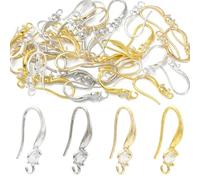 DanLingJewelry 40Pcs Mixed Colour Brass Clear Cubic Zirconia Dangle Earring Ear Wire Earring Hooks with Loops for DIY Jewellery Making Crafts