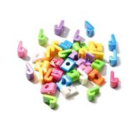 DanLingJewelry 40Pcs Random Rainbow Large Letter J Acrylic Beads AB Color Iridescent Alphabet Keychain Beads for Bracelets Necklaces Jewelry Making