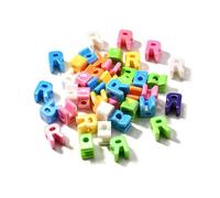 DanLingJewelry 40Pcs Random Rainbow Large Letter R Acrylic Beads AB Colour Iridescent Alphabet Keychain Beads for Bracelets Necklaces Jewellery Making
