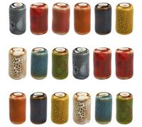 DanLingJewelry 45Pcs 9 Colour Handmade Antique Flower Printed Column Porcelain Beads Tube Ceramic Beads for DIY Necklace Jewellery Making