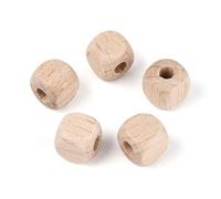 DanLingJewelry 500Pcs 10mm Blank Wood Cube Beads Large Hole Unfinished Natural Square Wooden Beads for DIY Jewelry Making Bracelets
