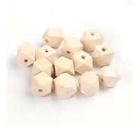 DanLingJewelry 500Pcs Faceted Geometric Wood Beads Unfinished Natural Polygonal Wooden Spacer Beads for Handmade Necklace Bracelet Jewellery DIY Craft Making