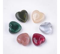 DanLingJewelry 500Pcs Imitation Gemstone & Acrylic Heart Shaped Beads Colourful Love Heart Spacer Beads for DIY Bracelet Necklace Jewellery Making