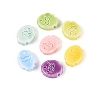 DanLingJewelry 50Pcs Handmade Porcelain Ceramic Ocean Animal Theme Beads Mix Color Sea Fish Beads for Jewelry Making Necklace Bracelet