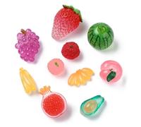 DanLingJewelry 50Pcs Luminous Fruits Vegetables Figurines Resin Mini Glow in The Dark Food Figurines for Art Crafts Home Decor