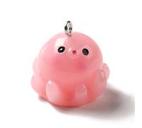 DanLingJewelry 50Pcs Pink Octopus Charm Opaque Resin Ocean Sea Animals Pendants for Jewelry Making Necklace Bracelets