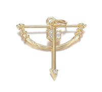 DanLingJewelry 5Pcs Cubic Zirconia Brass Arrow Charms Bow and Arrow Set Metal Charms for Jewellery Bracelets Necklaces Earrings Making