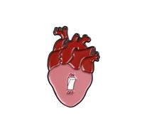 DanLingJewelry 5Pcs Dark Red Anatomical Heart Enamel Lapel Pins Gothic Human Organ Brooch Badges for Bags Clothes Backpacks Decor