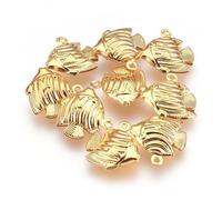 DanLingJewelry 5Pcs Stainless Steel Fish Shape Pendants Golden Colour Ocean Aniaml Charms for Jewellery Making Necklace Bracelet