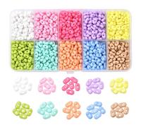 DanLingJewelry 600Pcs Opaque Acrylic Peanut Bead Mini Rice Seed Beads Colourful Acrylic Pony Loose Beads for Jewellery Making DIY Supplies