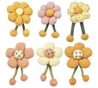 DanLingJewelry 6Pcs Cotton Floral Plant Pins Blossom Flower Brooch Pins Badges for DIY Backpacks Bags Hats Clothes Accessories Crafts
