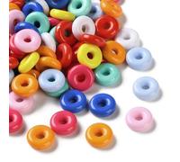 DanLingJewelry 780Pcs Random Opaque Acrylic Flat Round Beads for Handmade