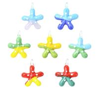 DanLingJewelry 7Pcs Colorful Starfish Bumpy Charms Handmade Lampwork Glass Sea Animal Pendants for Jewelry Making DIY Gifts
