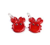 DanLingJewelry 7Pcs Marine Theme Red Crab Handmade Lampwork Glass Pendants Lovely Sea Ocean Animal Charms for Jewelry Making DIY