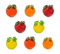DanLingJewelry 8Pcs Mixed Colors Handmade Lampwork Glass Orange Beads Tiny Colorful Glass Fruit Beads for Jewelry Making Bracelets Necklaces DIY Crafts