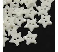 DanLingJewelry Approx 1000Pcs White Acrylic Stars Sewing Buttons Cute Pentagram Shaped Buttons with 2 Holes for DIY Clothes Decor Craft Projects