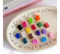 DanLingJewelry Approx 150Pcs Random Letter E Large Hole Beads Opaque Acrylic Alphabet Letter European Beads for Bracelets Necklaces Jewellery Making