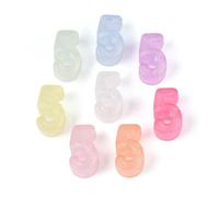 DanLingJewelry Approx 220Pcs Random Luminous Number 5 Beads Acrylic Frosted Glow in The Dark Number Large Hole Beads for Jewelry Making Supplies