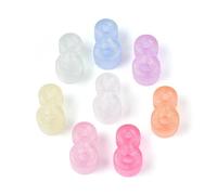 DanLingJewelry Approx 220Pcs Random Transparent Acrylic Luminous Number 8 Large Hole Beads Glow in The Dark Number Beads for Bracelet Making Crafts